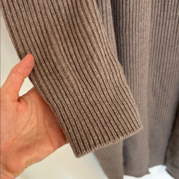 Vince Wool Cashmere Open Front Ribbed Sweater Robe Cardigan